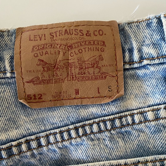 Vintage Levi’s 512 Distressed Denim Cutoff Shorts - Picture 2 of 6